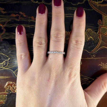 Brilliant and Princess-Cut Full Eternity Diamond Ring, 0.80 carat total