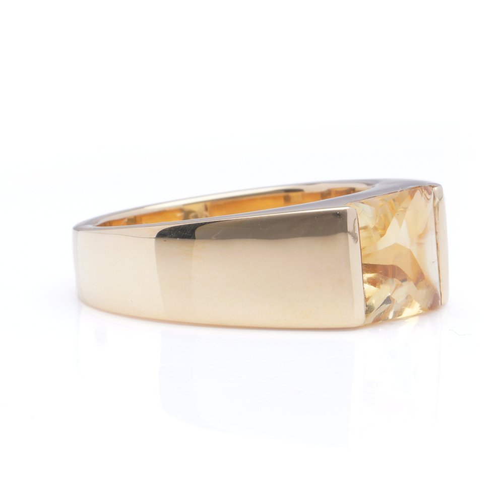 Cartier Citrine and 18ct Yellow Gold Tank Ring