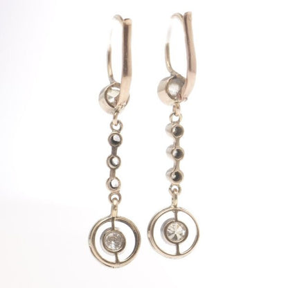 Antique Victorian 0.52ct Old Cut Diamond Drop Earrings