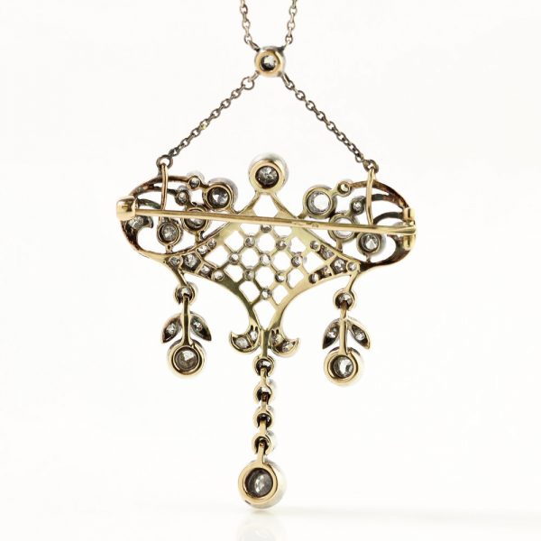 Antique Edwardian Old Cut Diamond Necklace, 1.70 carats