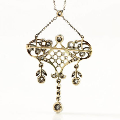 Antique Edwardian Old Cut Diamond Necklace, 1.70 carats