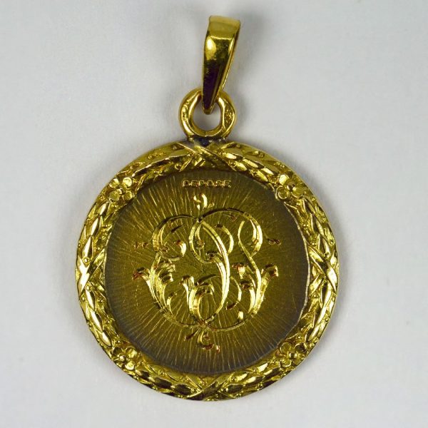 Augis French Plus Hier Ruby, Diamond and 18ct Gold Love Charm Pendant