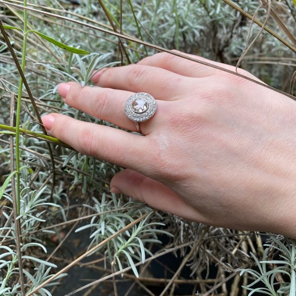 Antique Art Deco Rose Cut Diamond Platinum Ring