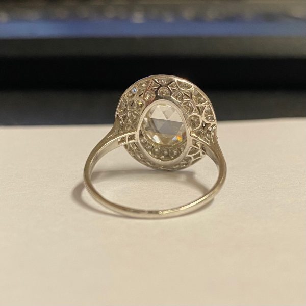 Antique Art Deco Rose Cut Diamond Platinum Ring