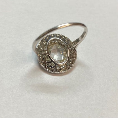 Antique Art Deco Rose Cut Diamond Platinum Ring