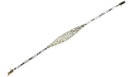 Antique Art Deco Diamond Bracelet in 18ct Yellow and White Gold