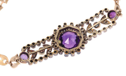 Antique Victorian Gold Bracelet with Amethyst Diamonds and Pearls