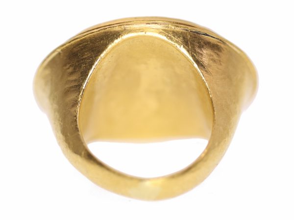 Antique 18th Century "The Triumph of Priapus" Erotic Intaglio Gold Ring