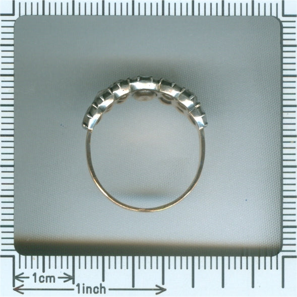 Antique Early Victorian Diamond Ring, 18ct Gold and Silver