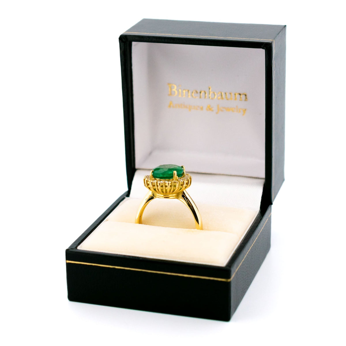 Diamond Emerald 18ct Cluster Ring