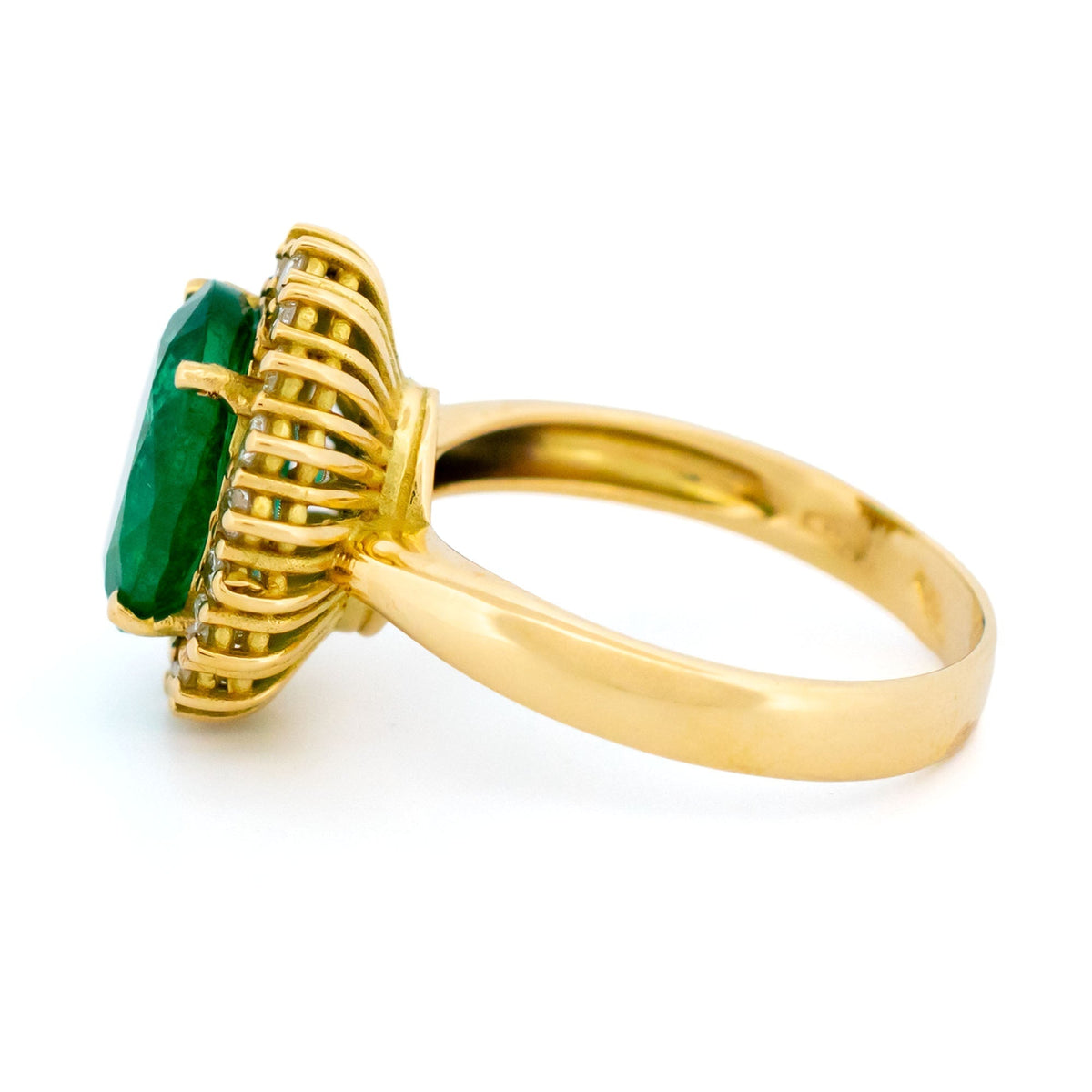 Diamond Emerald 18ct Cluster Ring