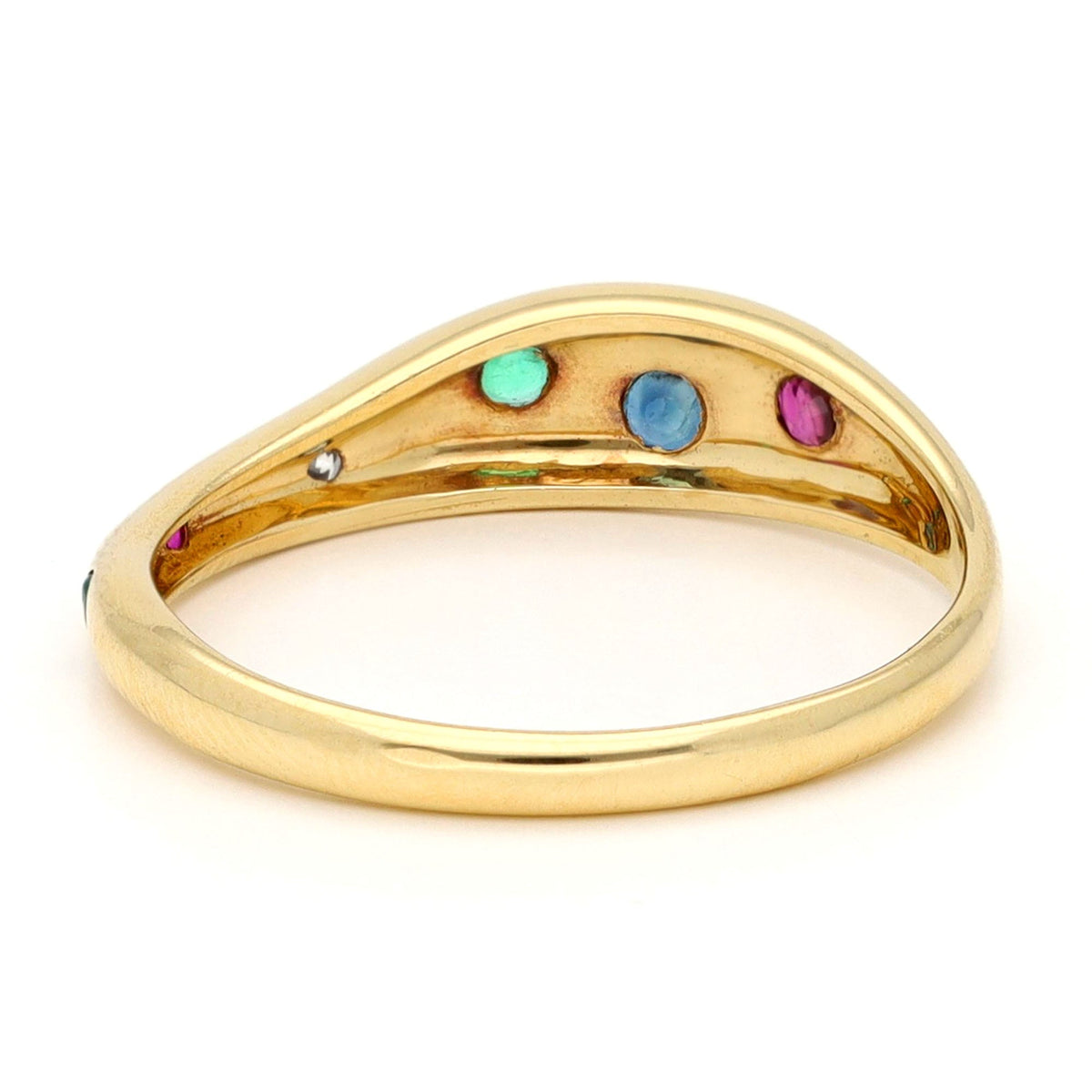 Diamond Emerald Sapphire 18k Gypsy Ring 19171-9735