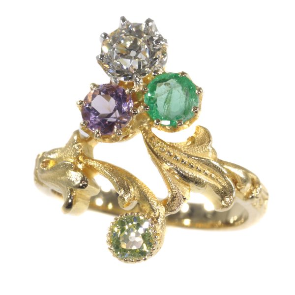 Antique Edwardian Suffragette Ring in 18ct Gold