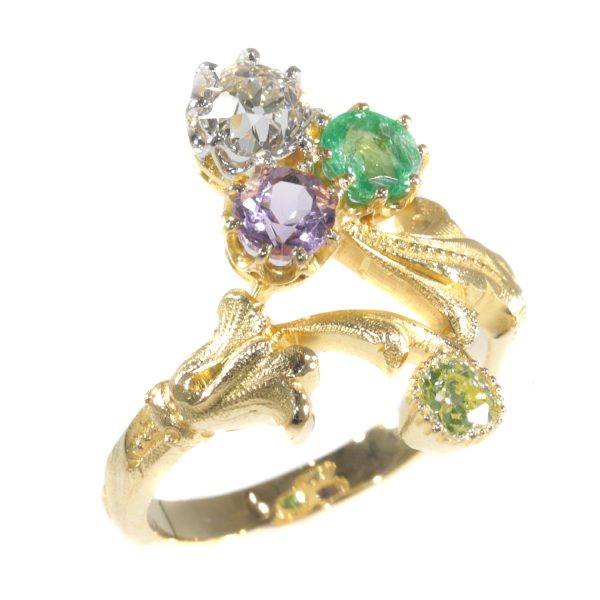 Antique Edwardian Suffragette Ring in 18ct Gold