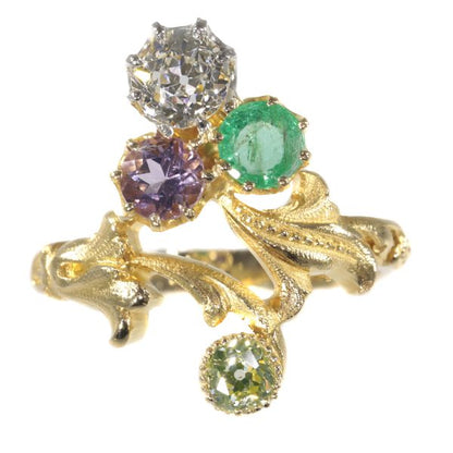 Antique Edwardian Suffragette Ring in 18ct Gold