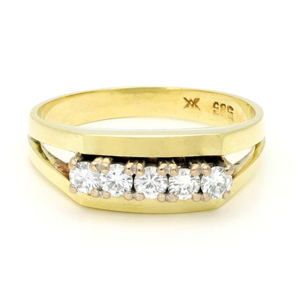 Vintage Diamond Five Stone Row Ring in 14ct Gold