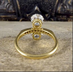 Antique Toi et Moi 3.18ct Old Cut Diamond Ring