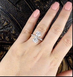 Antique Toi et Moi 3.18ct Old Cut Diamond Ring