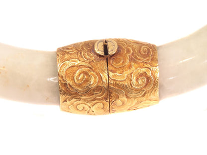 Victorian Jade Bangle With 18 Carat Yellow Gold Fittings