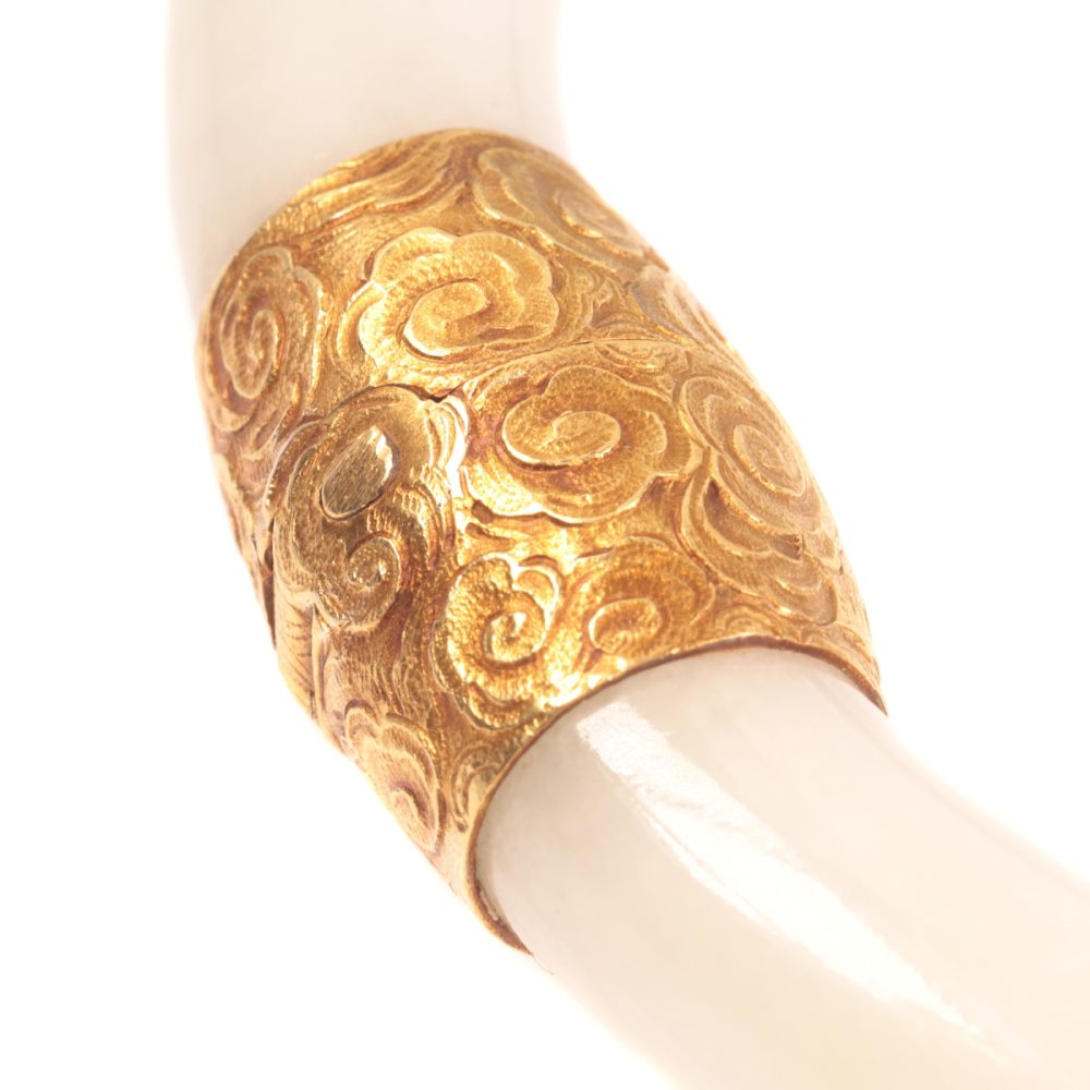 Victorian Jade Bangle With 18 Carat Yellow Gold Fittings