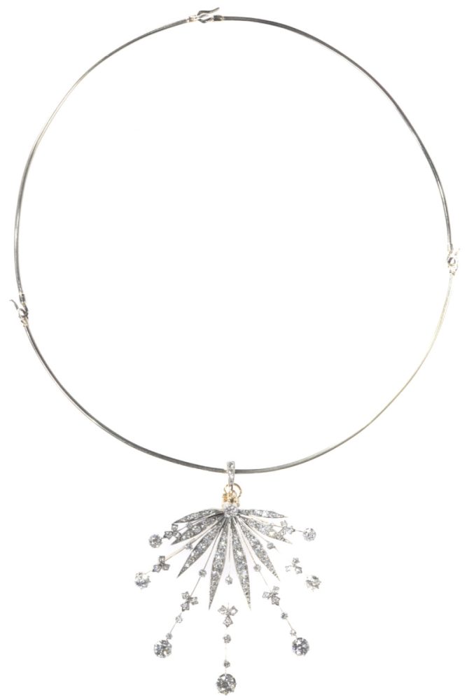 Belle Epoque Diamond Tiara/Pendant/Necklace/Brooch, 6.65 carat total