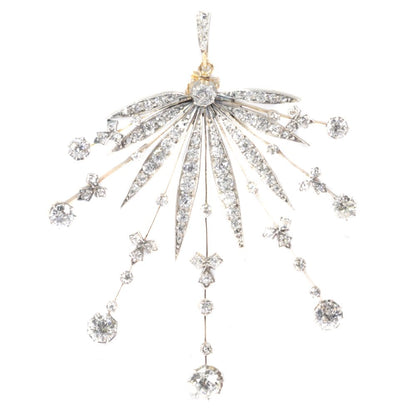 Belle Epoque Diamond Tiara/Pendant/Necklace/Brooch, 6.65 carat total