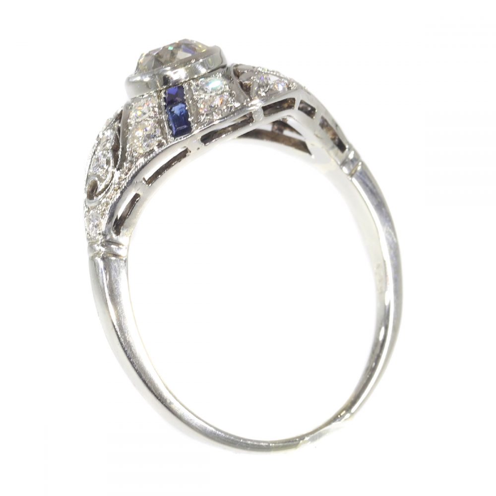 Deco sapphire ring side