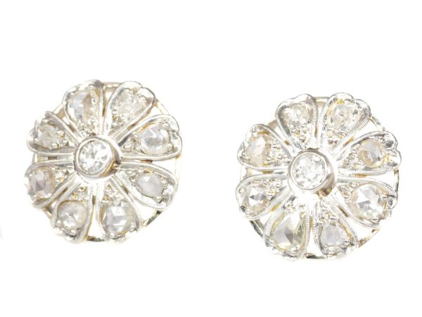 Antique Art Deco Rose Cut Diamond Earrings