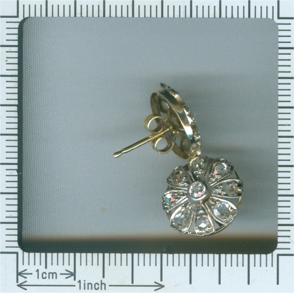 Antique Art Deco Rose Cut Diamond Earrings