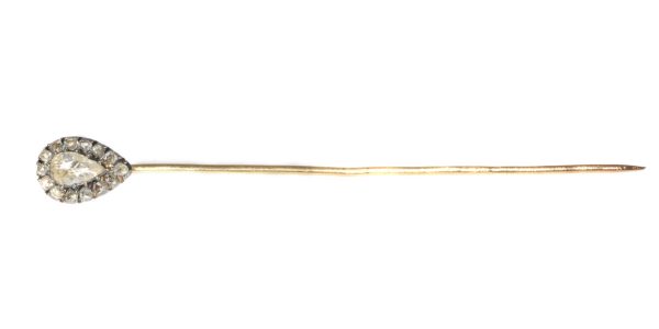 Antique Victorian Rose Cut Diamond Tie Pin, Circa 1870
