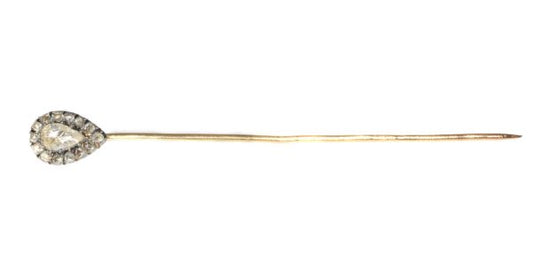 Antique Victorian Rose Cut Diamond Tie Pin, Circa 1870
