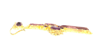 Antique Victorian Amethyst Set Gold Filigree Cross Pendant Brooch