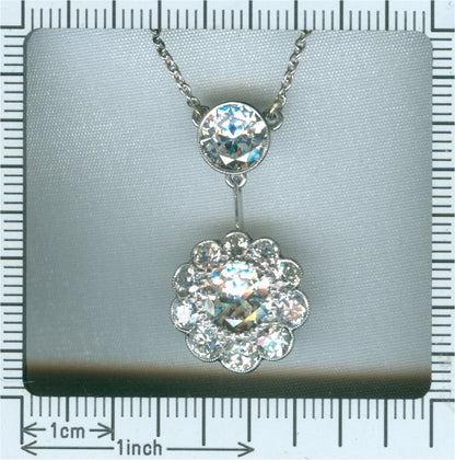Antique Art Deco Diamond Pendant, Total 4.27ct
