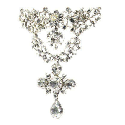 Antique Georgian Diamond Set Flemish Cross Pendant