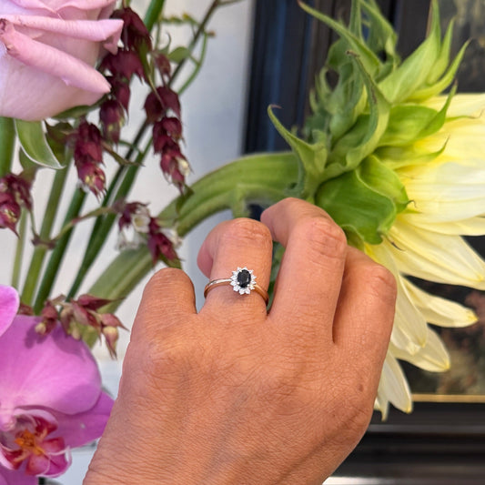 Diamond Sapphire 14k Cluster Ring 19317-9791