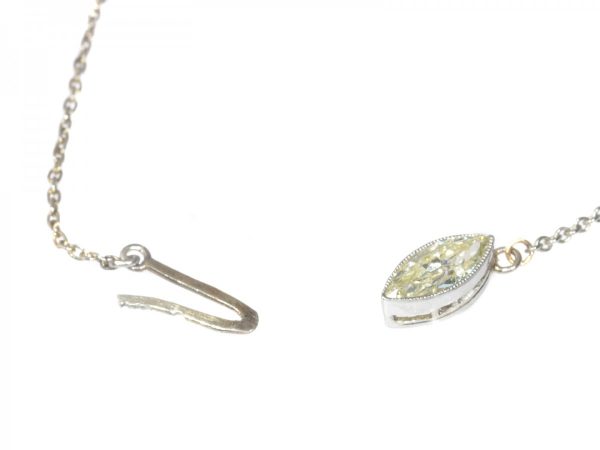 Vintage Art Deco Diamond and Natural Pearl Drop Necklace