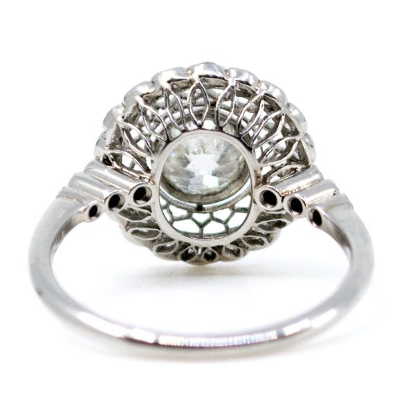 Vintage Old European Cut Diamond Ring, Platinum