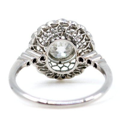 Vintage Old European Cut Diamond Ring, Platinum