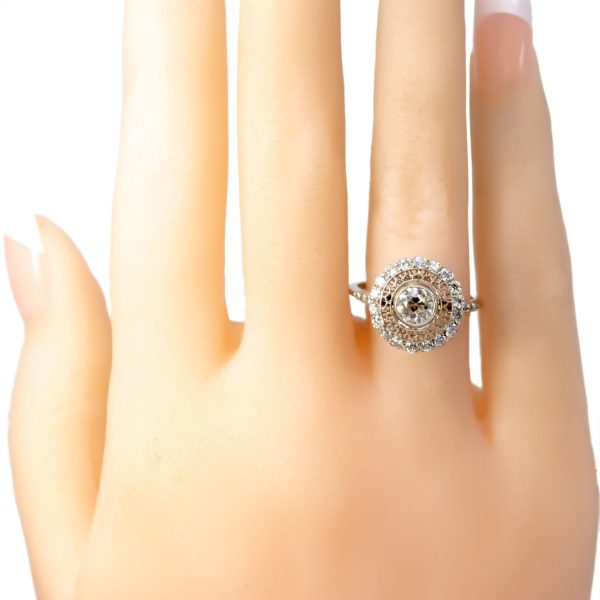 Vintage Old European Cut Diamond Ring, Platinum