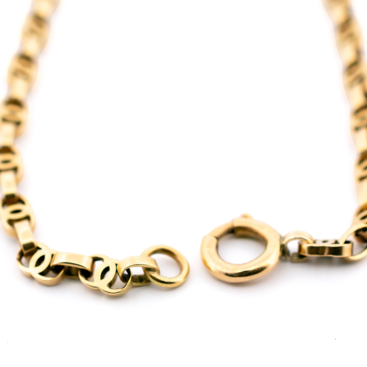 14k Alternating Openwork Double-Loop And Rectangular Links Bracelet 19350-9806 Image4