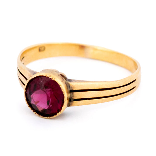 Garnet 14k Solitaire Ring 19351-9807
