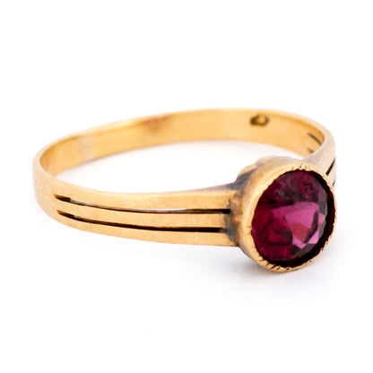 Garnet 14k Solitaire Ring 19351-9807