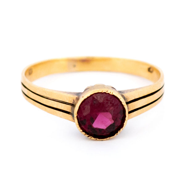 Garnet 14ct Solitaire Ring 