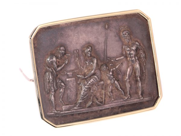 Antique Victorian Thorvaldsen Venus Mars, and Vulcan Brooch