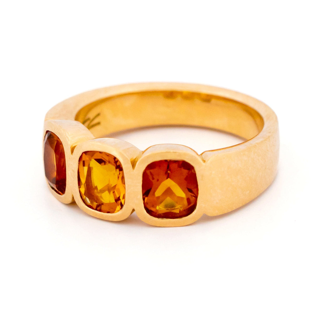 Citrine 18ct Trilogy Ring