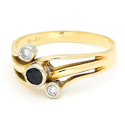 Diamond Sapphire 14k Trilogy Ring 19358-9813