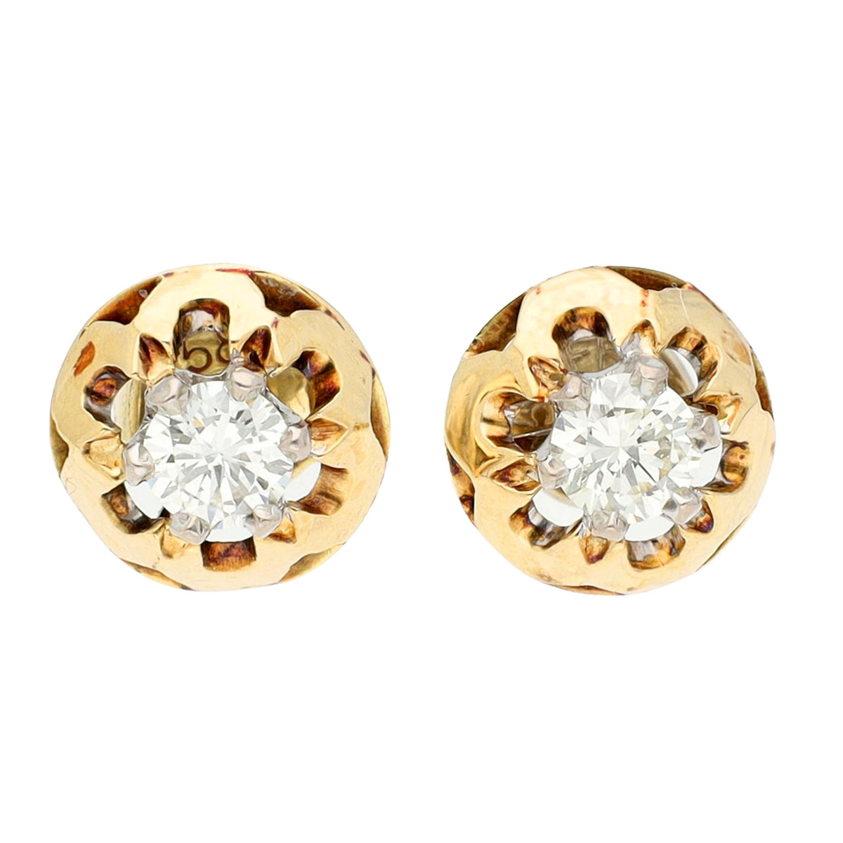 Diamond 14ct Solitaire Earrings 