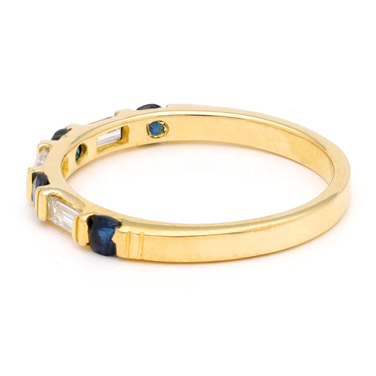 Diamond Sapphire 18k Row Ring 19428-9823 Image2