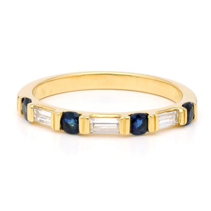 Diamond Sapphire 18ct Row Ring 