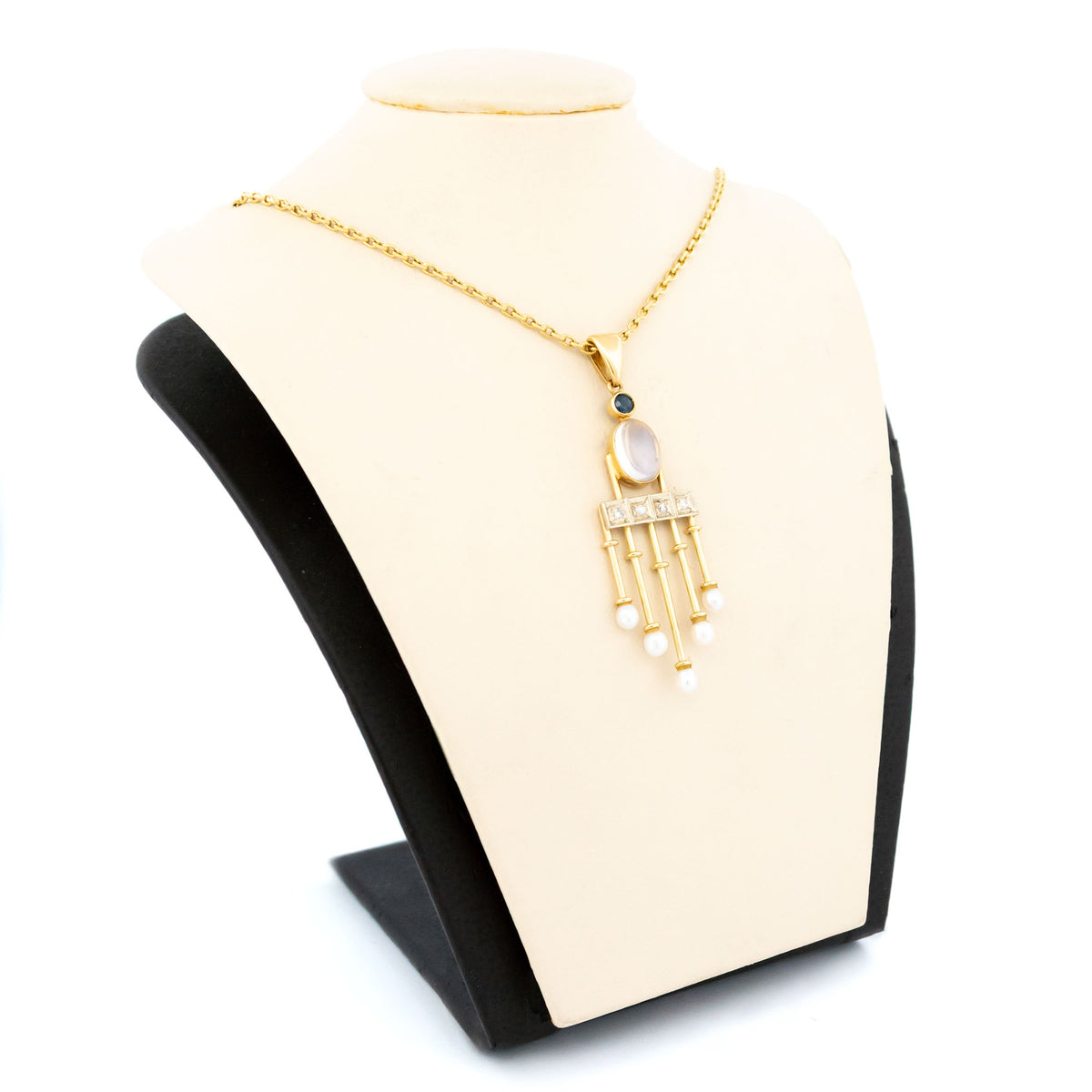 Diamond Moonstone Pearl Sapphire 14k Fringe Pendant 19483-9843 Image4